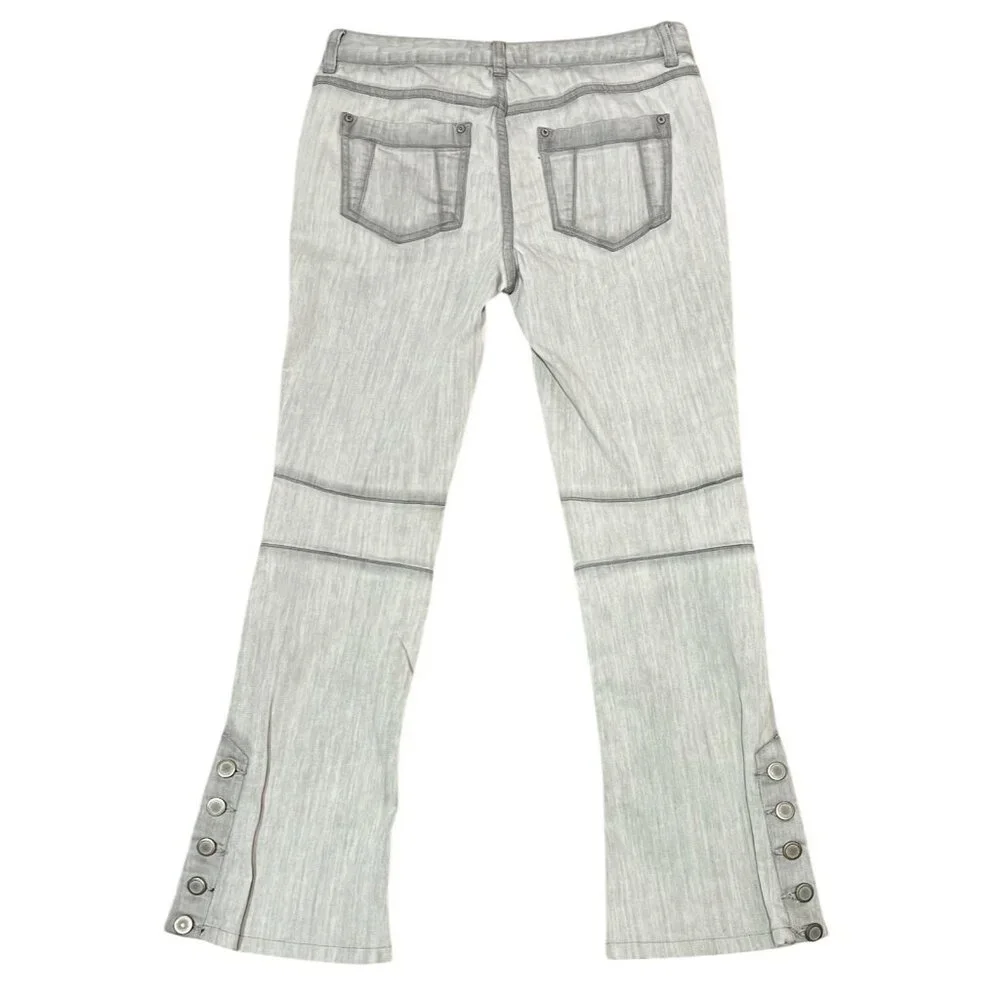 Free People Jeans Women Size 28 Gray Denim Flare Mid Rise Stretch